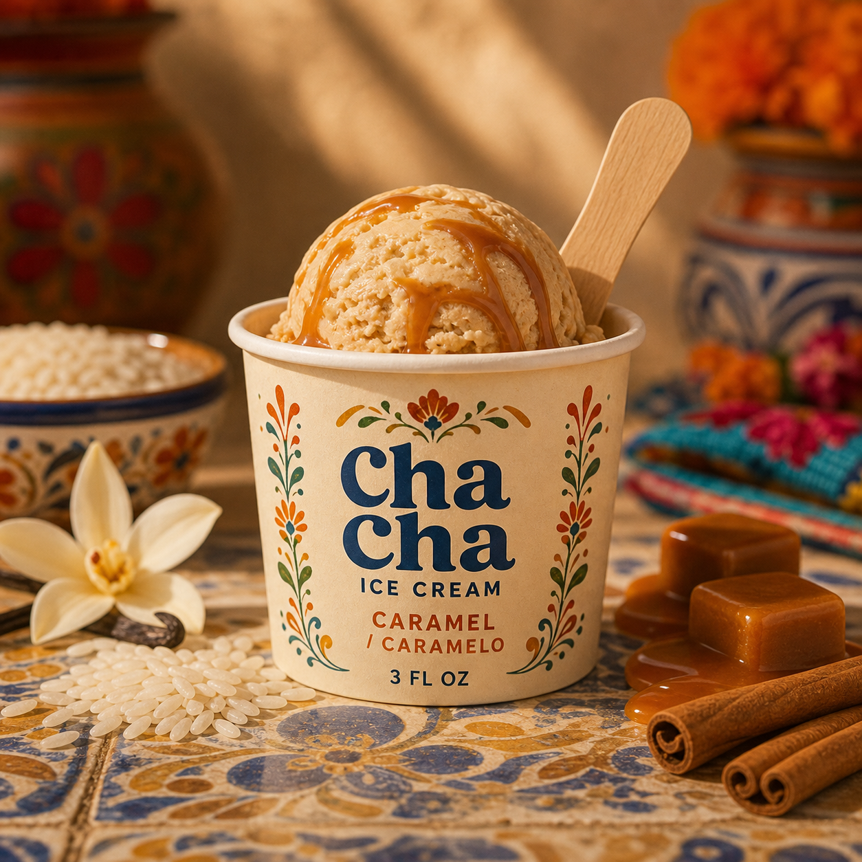 ChaCha Caramel ice cream cup